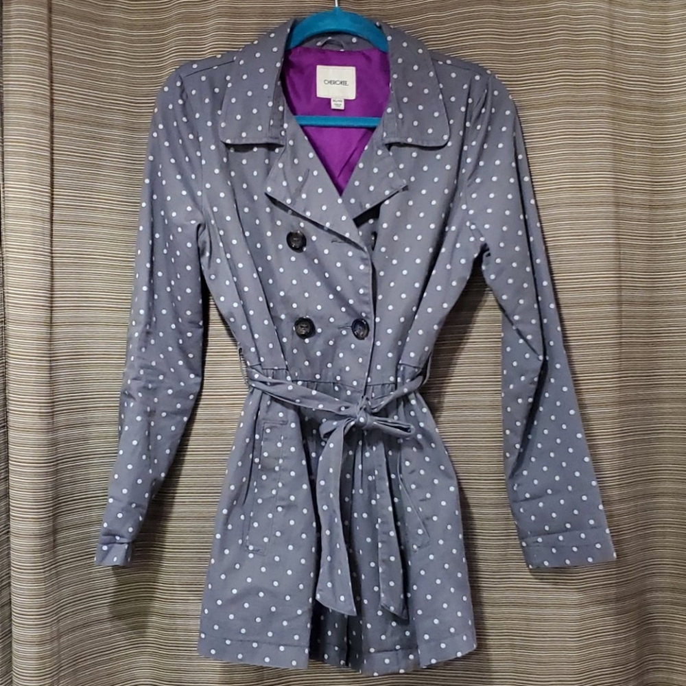 Grey polka dotPea coat